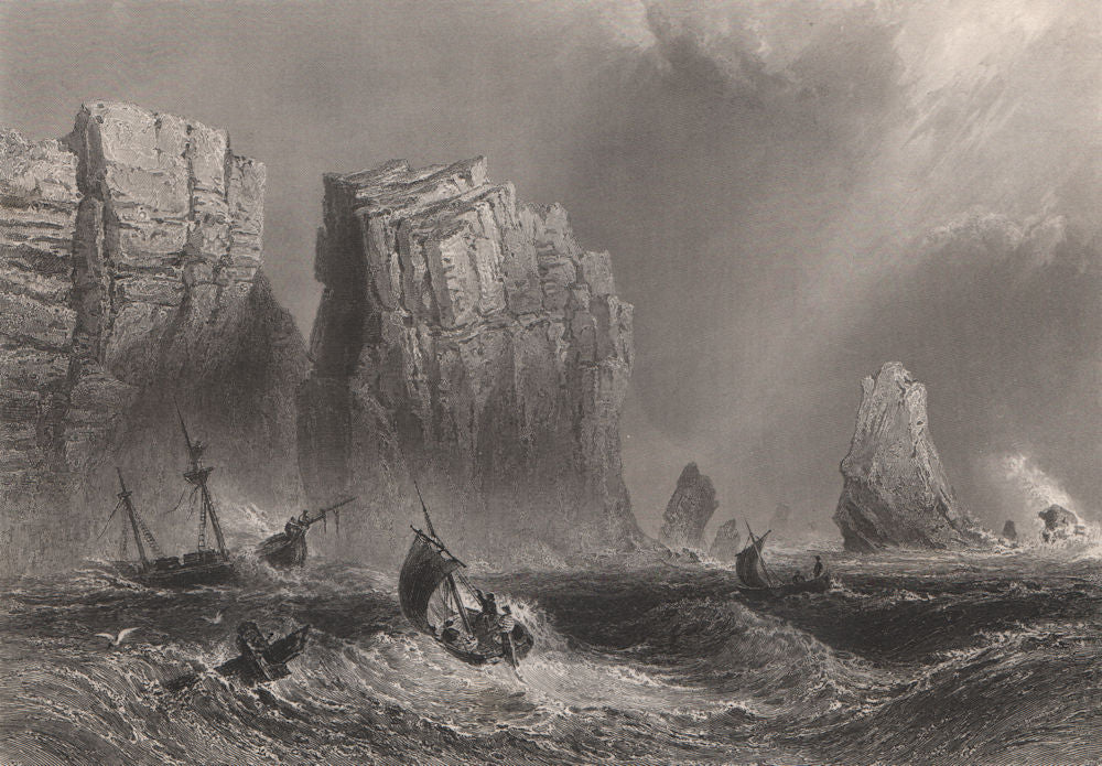 NOVA SCOTIA. Cape Split, Bay of Fundy. Canada. BARTLETT 1842 old antique print